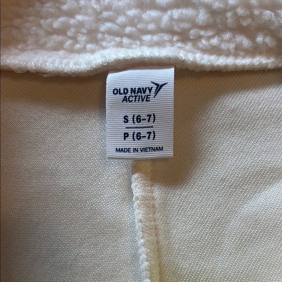 Kids Fleece Pullover - Cream and Neon Green - Picture 2 of 4